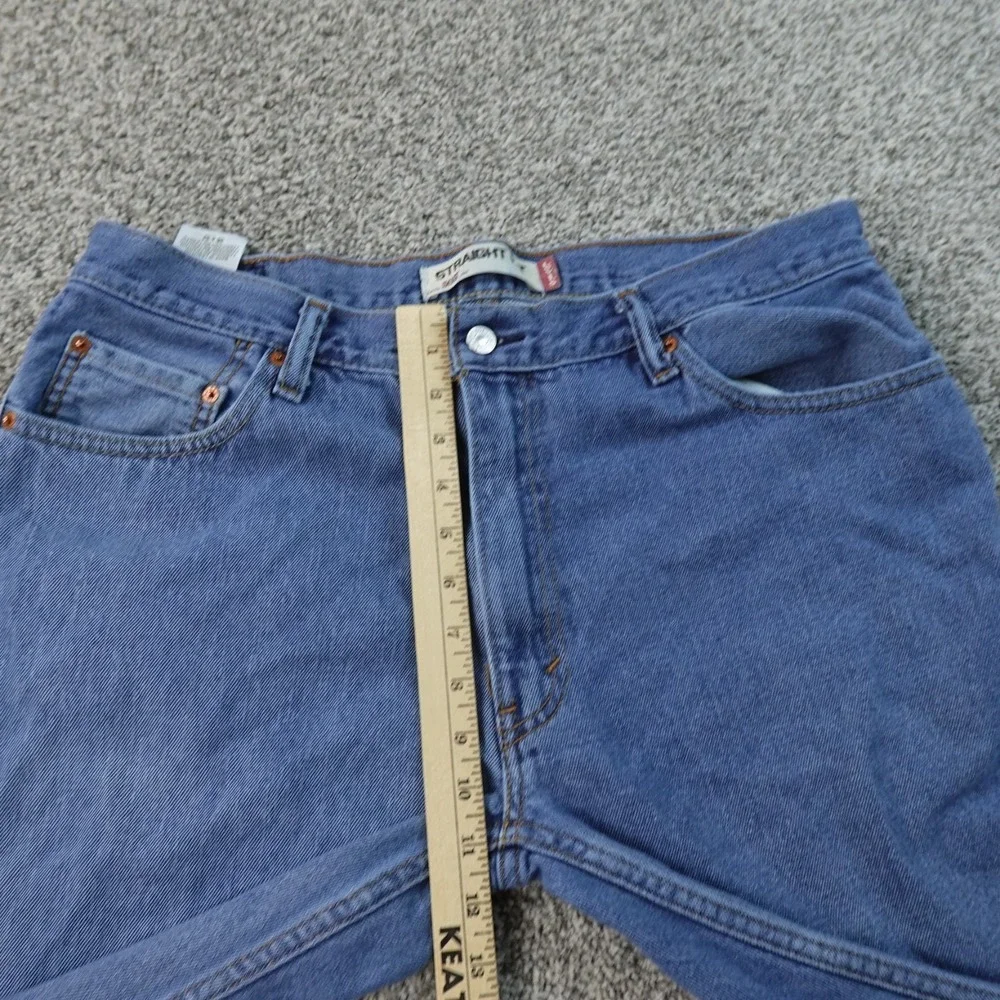 Levis Jeans Mens 36X32 Dark Blue Denim Pants 505 Straight Leg Western Cowboy Y2K